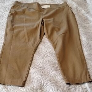St. John's Bay Woman's Hillcrest Tan Ankle Pants, Size: 20W, NWT